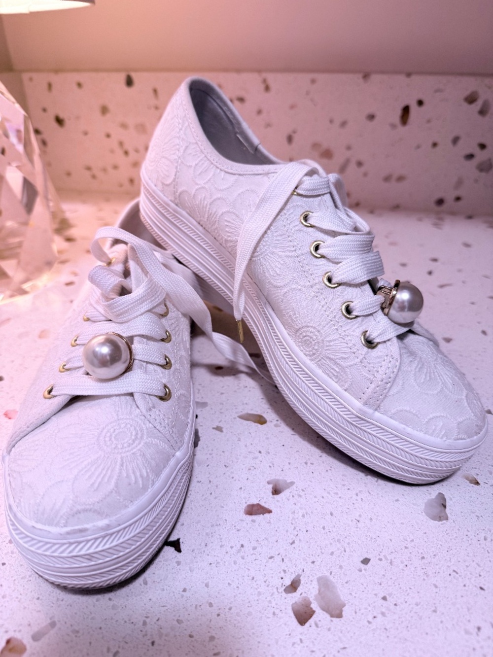 Keds Kate Spade platform pearl sneakers